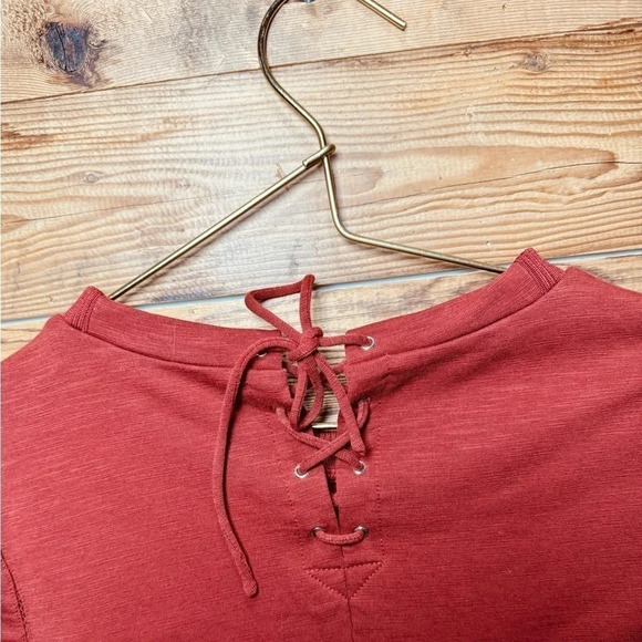 Scotch&Soda long sleeve rust red USS lace back comfortable layers rare stretch - Picture 2 of 4